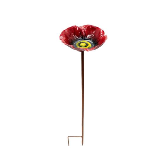 

Металлический Цветочный Колышек для Двора Ручной Работы Станция Поения Пчел Втыкаемый в Землю Поилка для Птиц Кормушка Питьевая Миска для Бабочек Наружный Декор для Сада Двора Газона красный