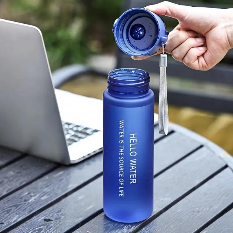 Portable Convenience Large Capacity Cherry Blossom Water Bottle  with Secure Lid & Carrying Rope, High-Quality PC Material