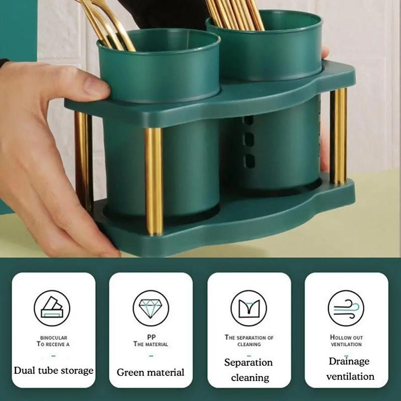 Cutlery Organizer Kitchen Fork Spoon Drain Storage Holder Detachable Dinnerware Tableware Drainer Storage Box Kitchen Organizer