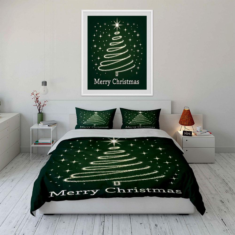 Green Christmas Tree Bedding Set Bedding Duvet Cover Set Duvet Cover Pillowcases (1 * Duvet Cover 2 * Pillowcases, Without Duvet Insert)