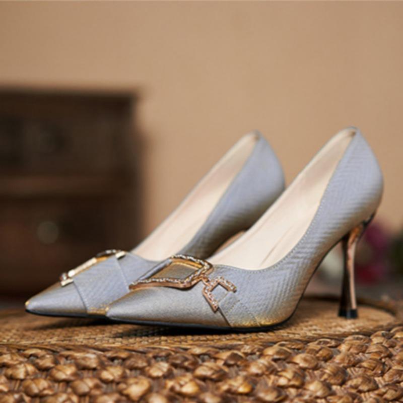 

Весна и осень Новые остроносые туфли на шпильках с высоким каблуком Универсальная модная женская обувь 30 чёрный