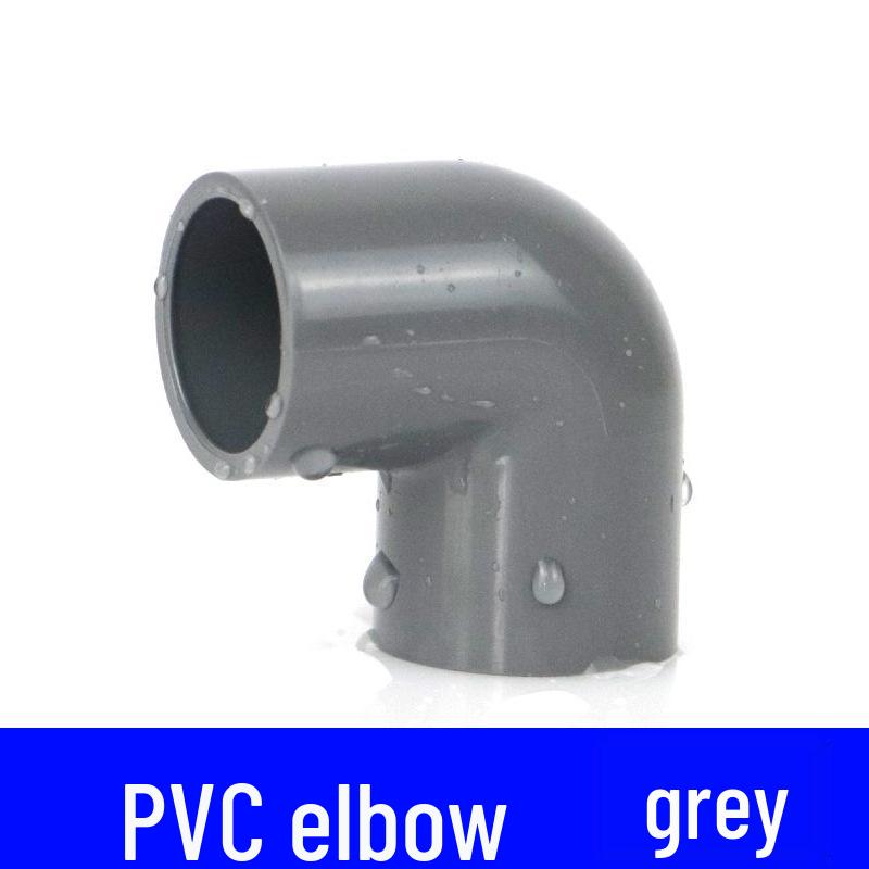 Šedá sada PVC vodovodních tvarovek: Koleno, T-kus, 3-cestný, 4-cestný plastový spoj pro přívod vody do akvária