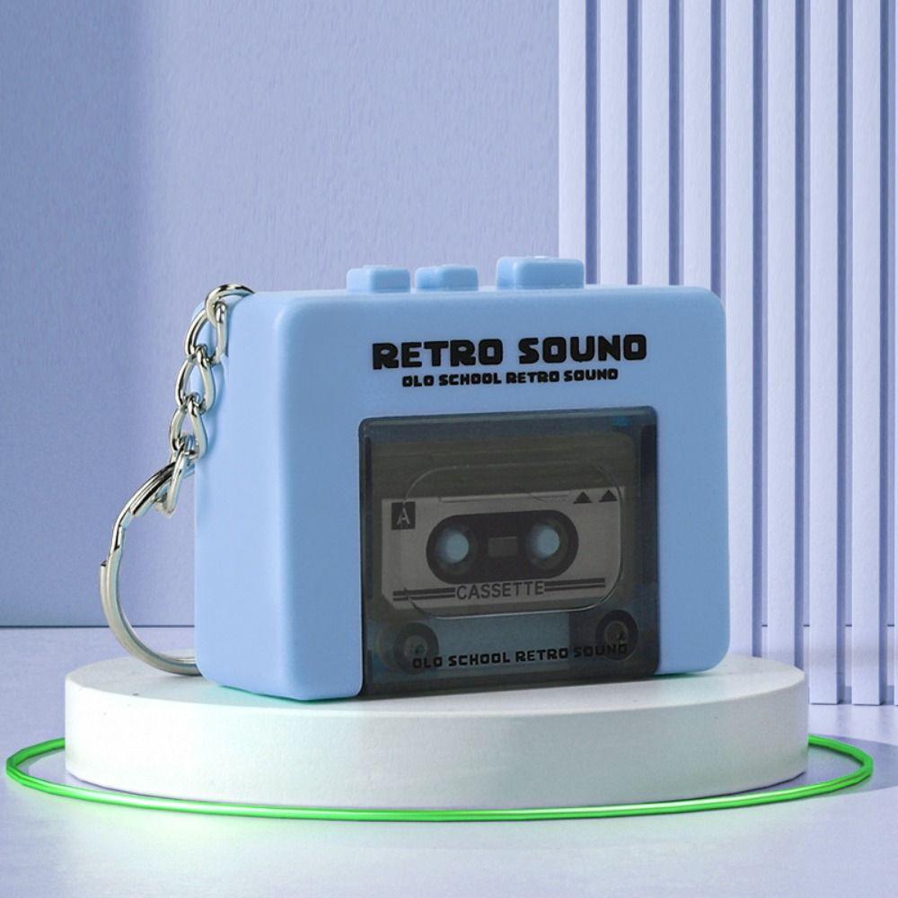 Vintage Music Key Chain Cassette Recorder Music Box Pendant Mini Music Box Keychain  Friend Gift