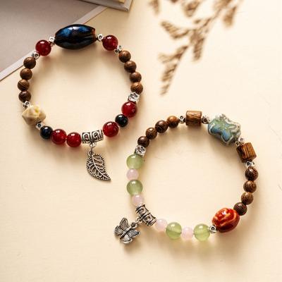 Keramikarmband im ethnischen Stil, Armband für Studentinnen, Schmetterlingswald-Serie, einfacher, vielseitiger Schmuck