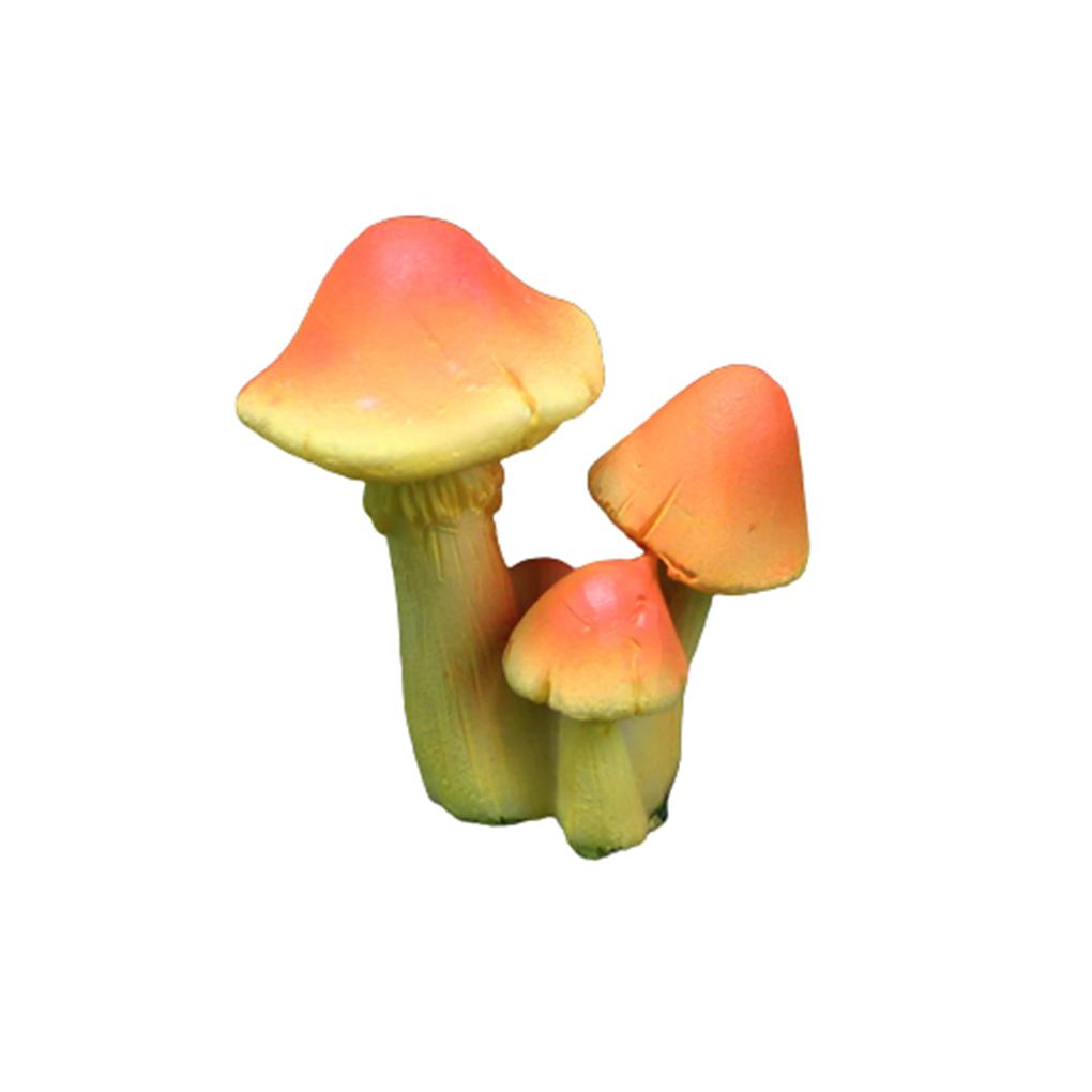3 Pieces Mushroom Figurine Garden Succulent Plants Miniatures Ornament Desktop Landscape Decoration Practical Small DIY