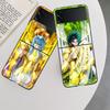 Saint Seiya Knights Of The Zodiac Phone Case For Samsung Z Flip 7 6 5G Galaxy Z Flip 5 4 3 Black Hard Cell Cover Luxury PC Shel