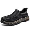 Men's Four Seasons Leather Slip-On Loafers: Thick Sole, Wear-Resistant, Casual Outdoor Shoes
