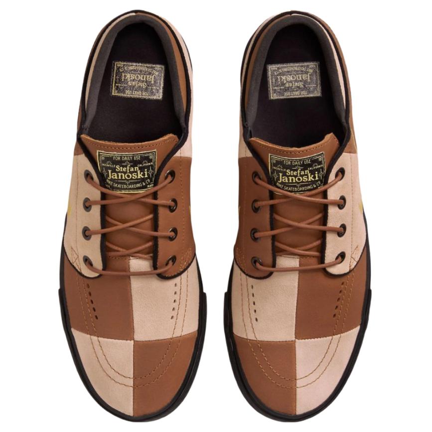 Nike SB Zoom Janoski OG+ Premium Light British Tan Hemp Black Saturn Gold Men's Skate Shoes HQ1629-200