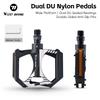 WEST BIKING Ultralight Bicycle Pedals Dual DU Sealed Bearings Nylon Anti-Slip 9/16" Universal Thread MTB  BMX Road Bike Parts