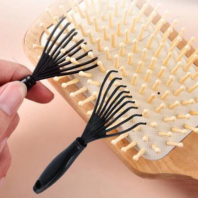 2 pezzi pettine per capelli e spazzola per la pulizia, strumento per la pulizia del manico incorporato, pettine per capelli