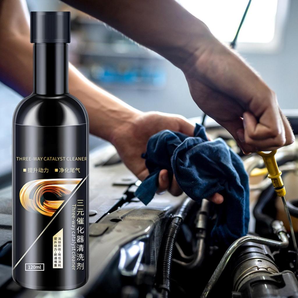 120ml Engine Cleaner Additive Carbon Remover Catalytic Converter Cleaner for Emissions System Automotive Maintenance Restoration