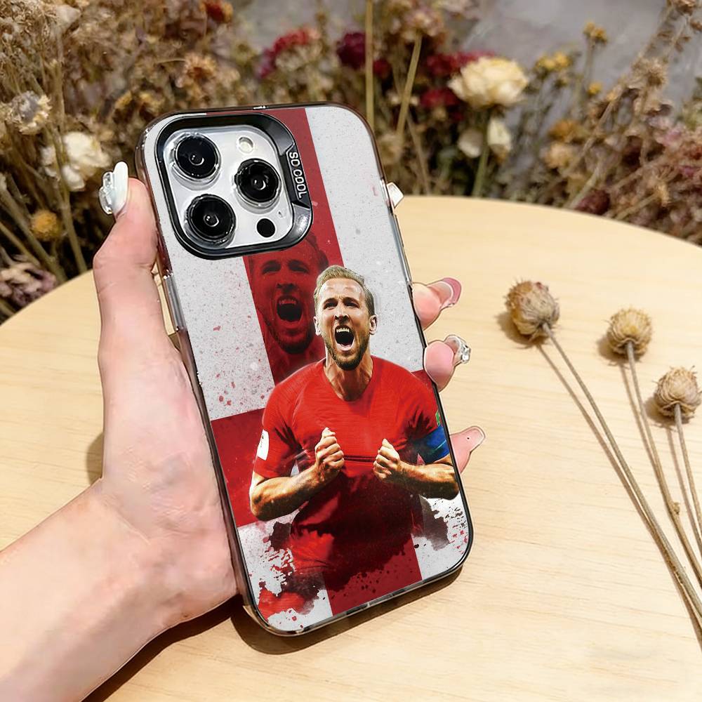 

Football Star H-Harry Kane Phone Case For iPhone 17,16,15,14,13,12,11 Plus,Pro Max,XS,Colorful Silver Phone case Funda Cover iPhone16Plus