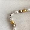 S925 Sterling Silver Ingot Buckle Mixed Color Pearl Necklace
