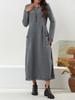 2023 Autumn Loose Plus Size Knit Lace Long Fleece Sweatshirt Dress