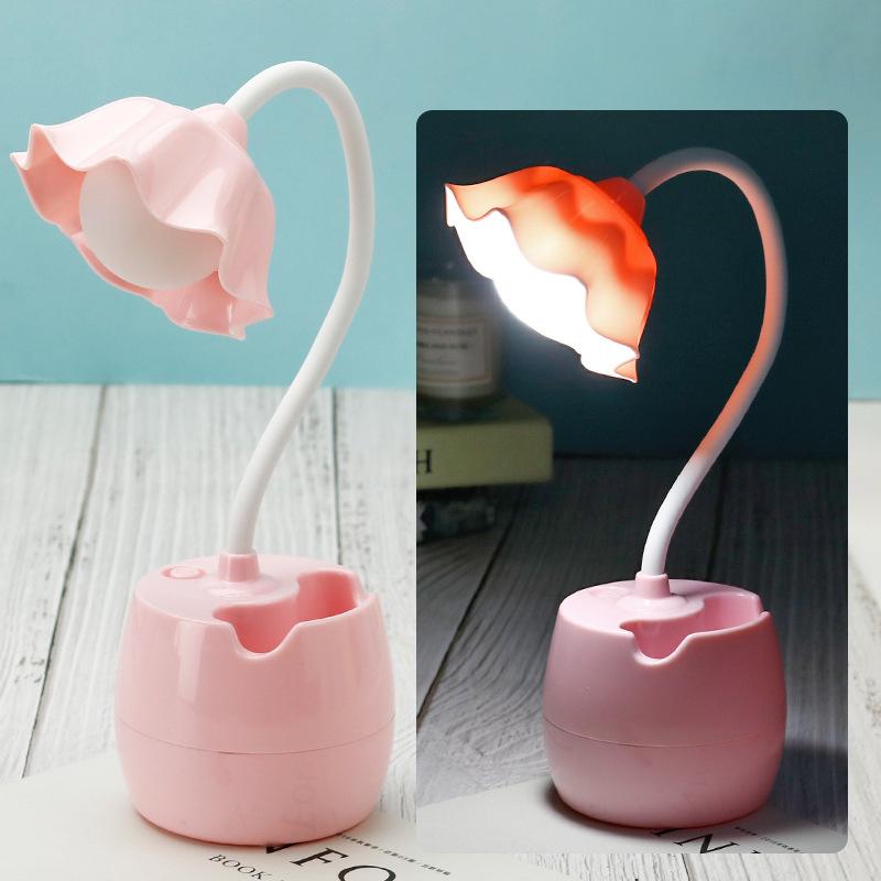 Lámpara LED de Estudio para Estudiantes Lámpara de Protección Ocular Dormitorio Residencia Lámpara de Libro Pequeña Lectura Estudio Tarea Portalápices Lámpara