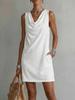 Summer Fashion Women's New Solid Color Ruffled Collar Sleeveless Elegant Sexy Dress