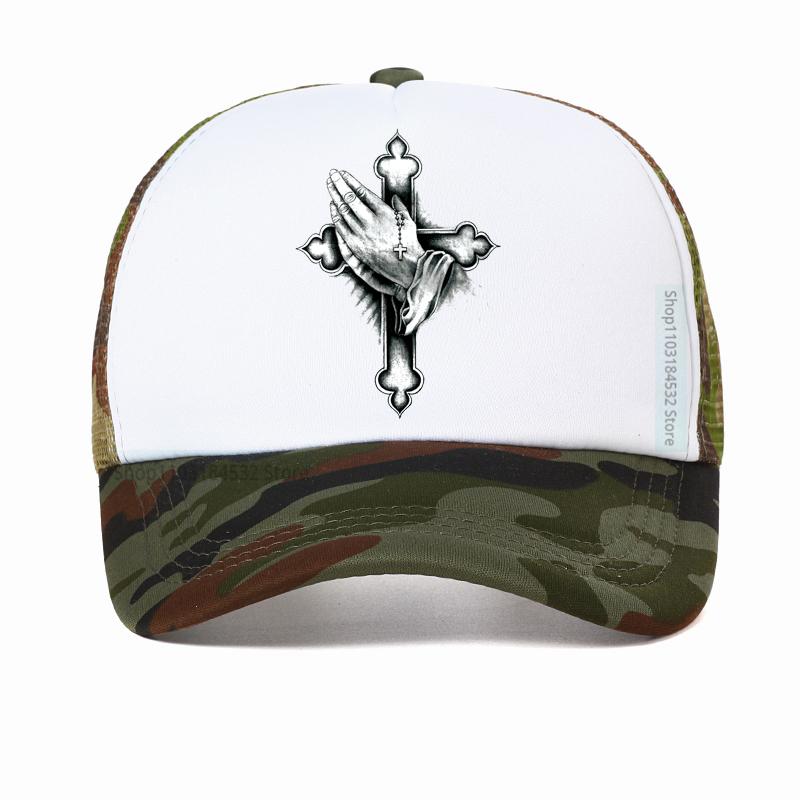 Christelijke Gebed Jezus mesh honkbalpet outdoor casual sport zonneklep zomer verstelbare truckerpetten