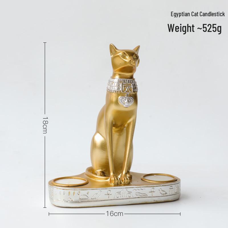 Nordic White Egyptian Cat Resin Ornament for Home or TV Cabinet Decor