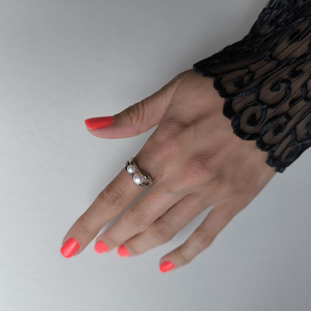 Silver Ring with Natural Pearl 2.5ct, Item Weight 4.99 G (2184362)