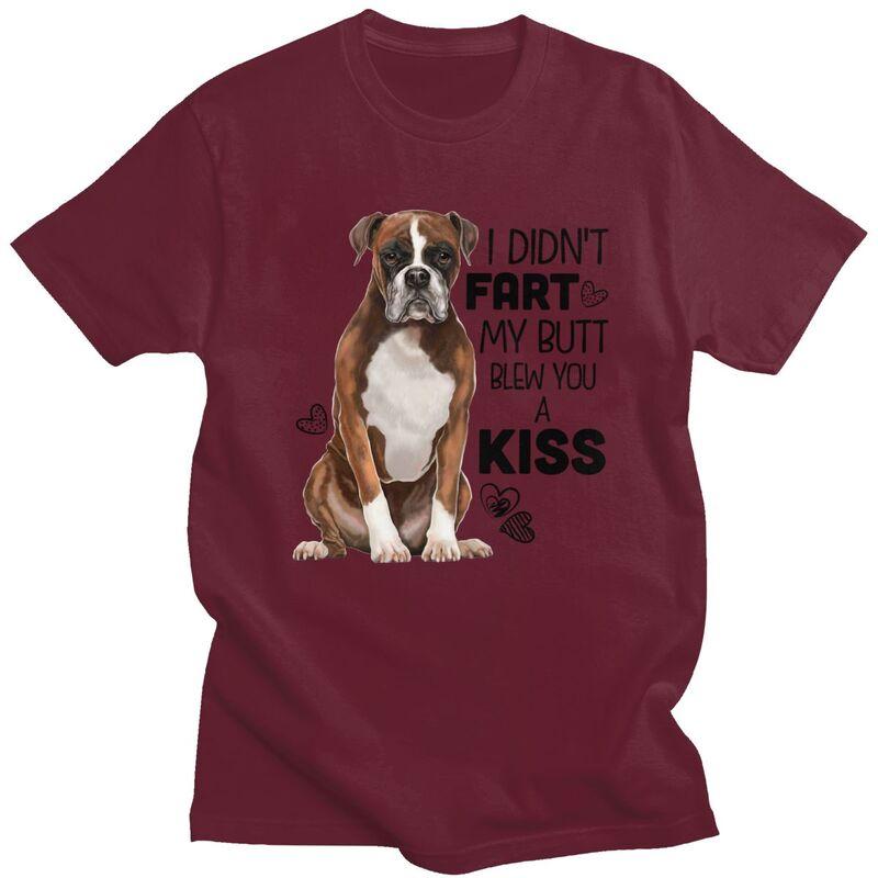 Custom Boxer Dog T Shirts Men Pure Cotton Tees Tshirt Short Sleeve Tshirt Clothing