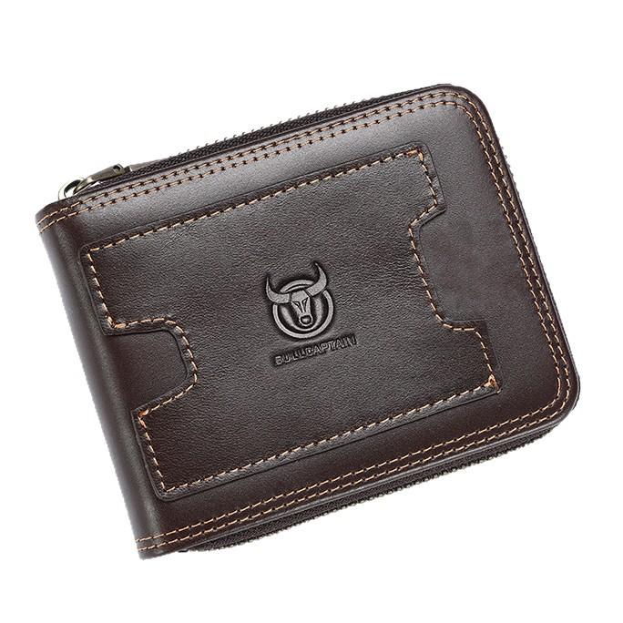 Leather Zipper Wallet, First Layer Cowhide Card Bag, 20% Off Us Dollar Wallet, Multi-Function