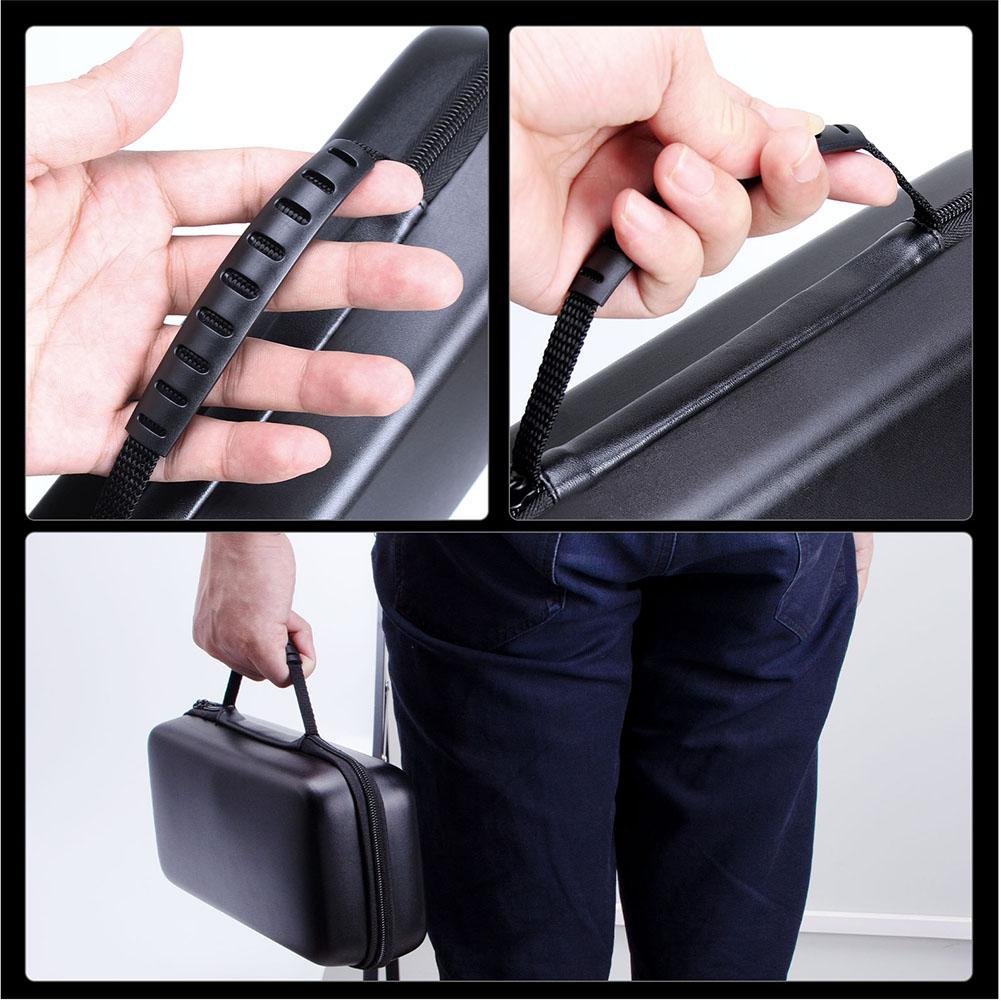 For AYN Odin 2 Portable Black Carry Case Shock-absorbing Waterproof Anti-Scratch EVA Dermatoglyph Game Console Storage Bag