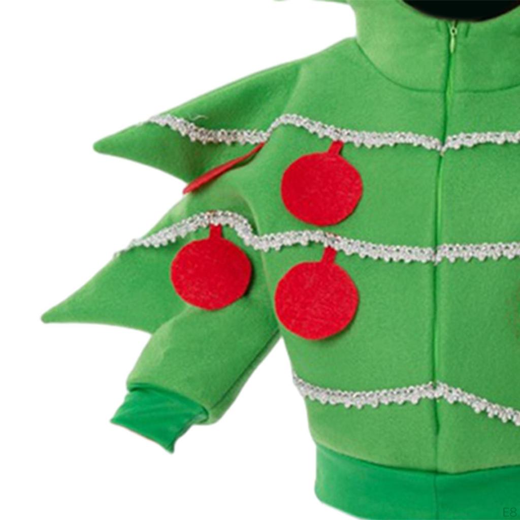 Child Christmas Tree Costume Hooded Dress Up Boys Girls Cosplay Jacket for