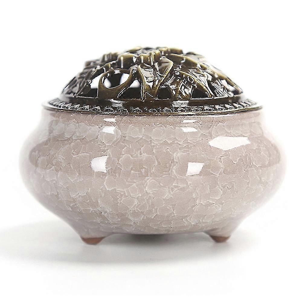 

P Ceramic Incense Burner, Copper Cover, Buddha, Antique Alloy Wire, Sandalwood Incense, Incense, Incense, Ice Cracking Kiln Change