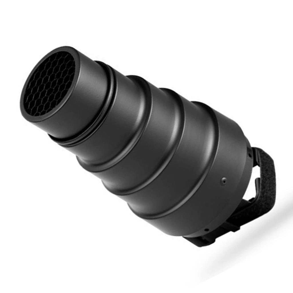 Conical Snoot Kit Aluminium Alloy Snoot with Honeycomb Grid and Color Gel Filters Fit for Godox Nikon Flash