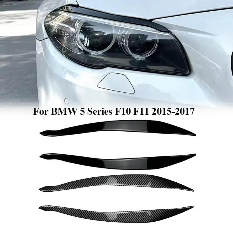 2 Stück Scheinwerfer-Augenbrauen-Deckel für BMW 5er F10 F11 2015 2016 2017 Frontscheinwerfer-Aufkleber Zierleiste Karosserie-Kits