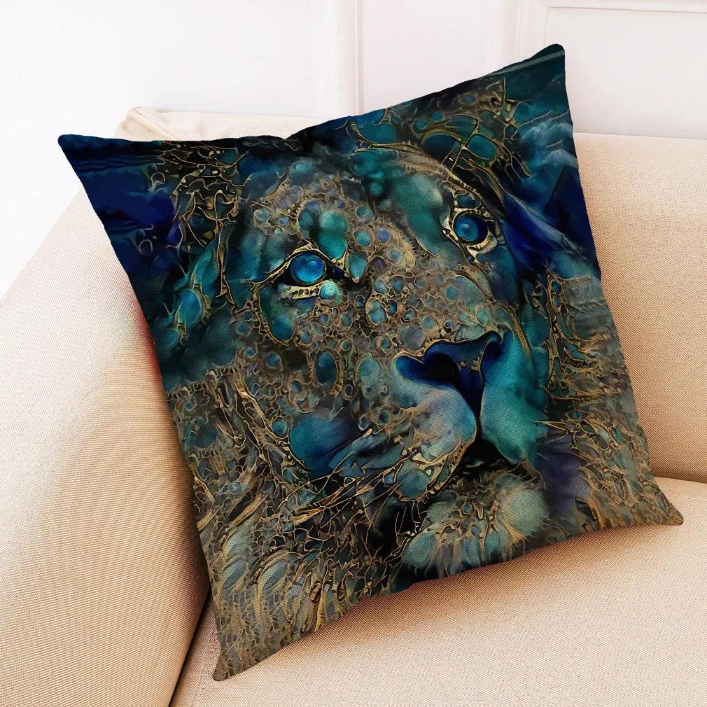 

Чехол на подушку с изображением диких животных Hoga Decorative Pillow Funda Cojines 45x45 Housse De Coussin Nordic Throw Pillow Cover for Sofa Car 50x50cm