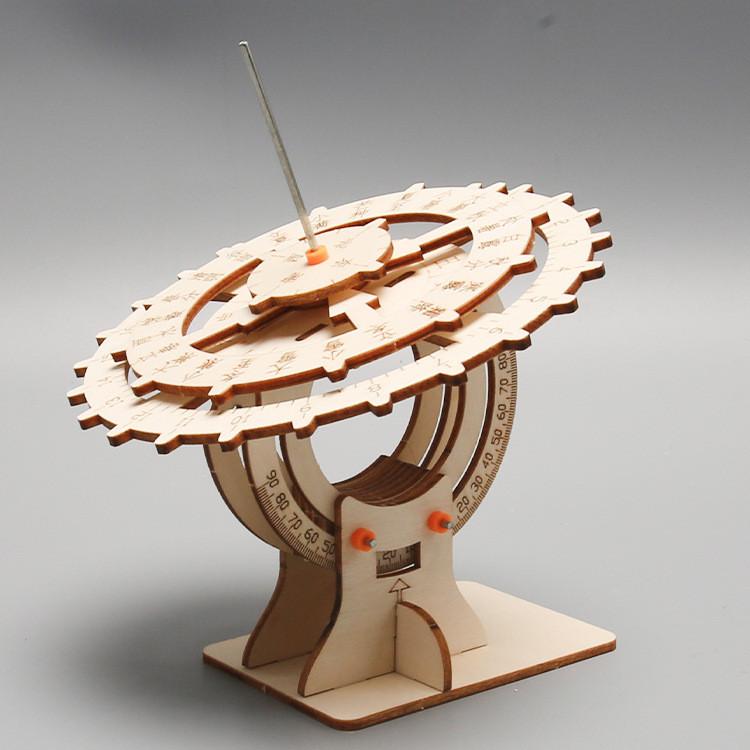 Wooden Science Experiment Kit With Mechanical Sundial For Kids Creative Stem Toy