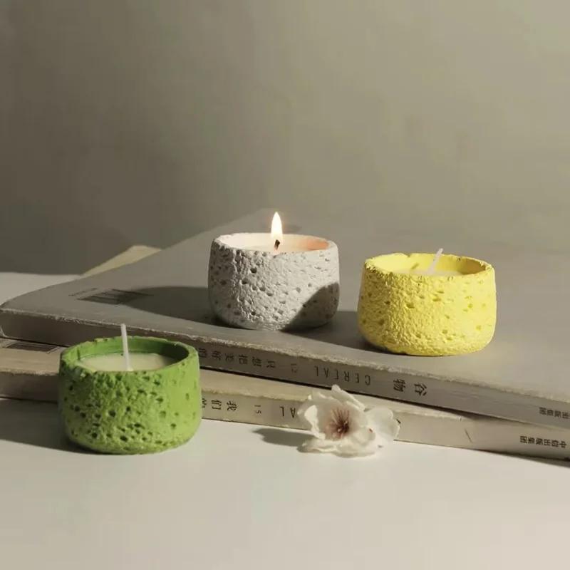 Top Quality Space Texture Silicone Mold for Gypsum Candle Creative Cement Candle Cup Plaster Desktop Decoration Molds for Home