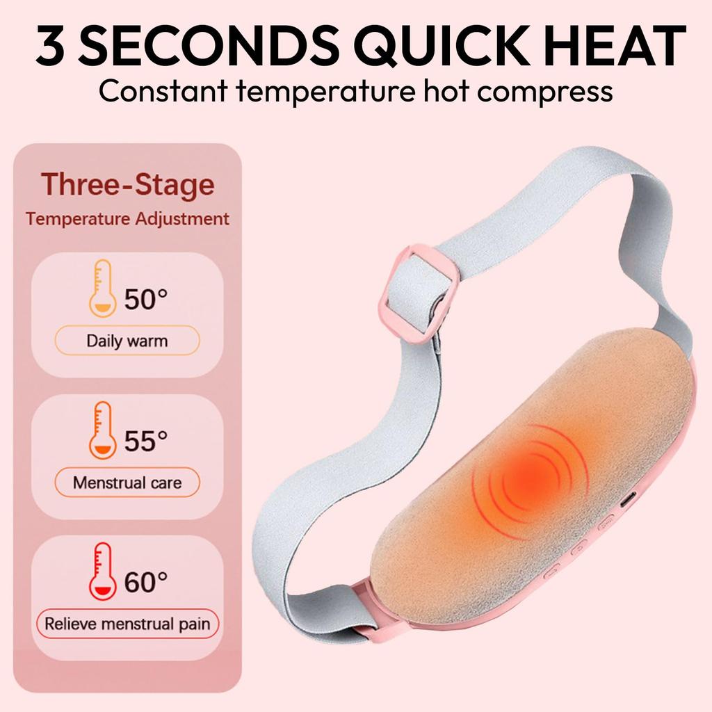 Cordless Heating Pad Heating Massager for Back Pain Menstrual Cramps Pain Relief Portable Heating Pad 4 Vibration Mode Massager