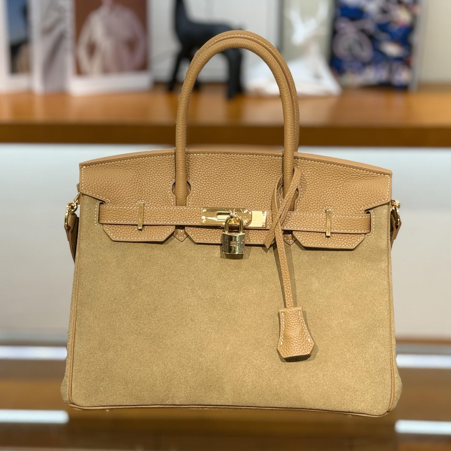 

Жіноча двоколірна сумка-тоут з натуральної шкіри, нова 2025 року, великої місткості, для поїздок на роботу, сумка через плече 30x17x23cm хакі