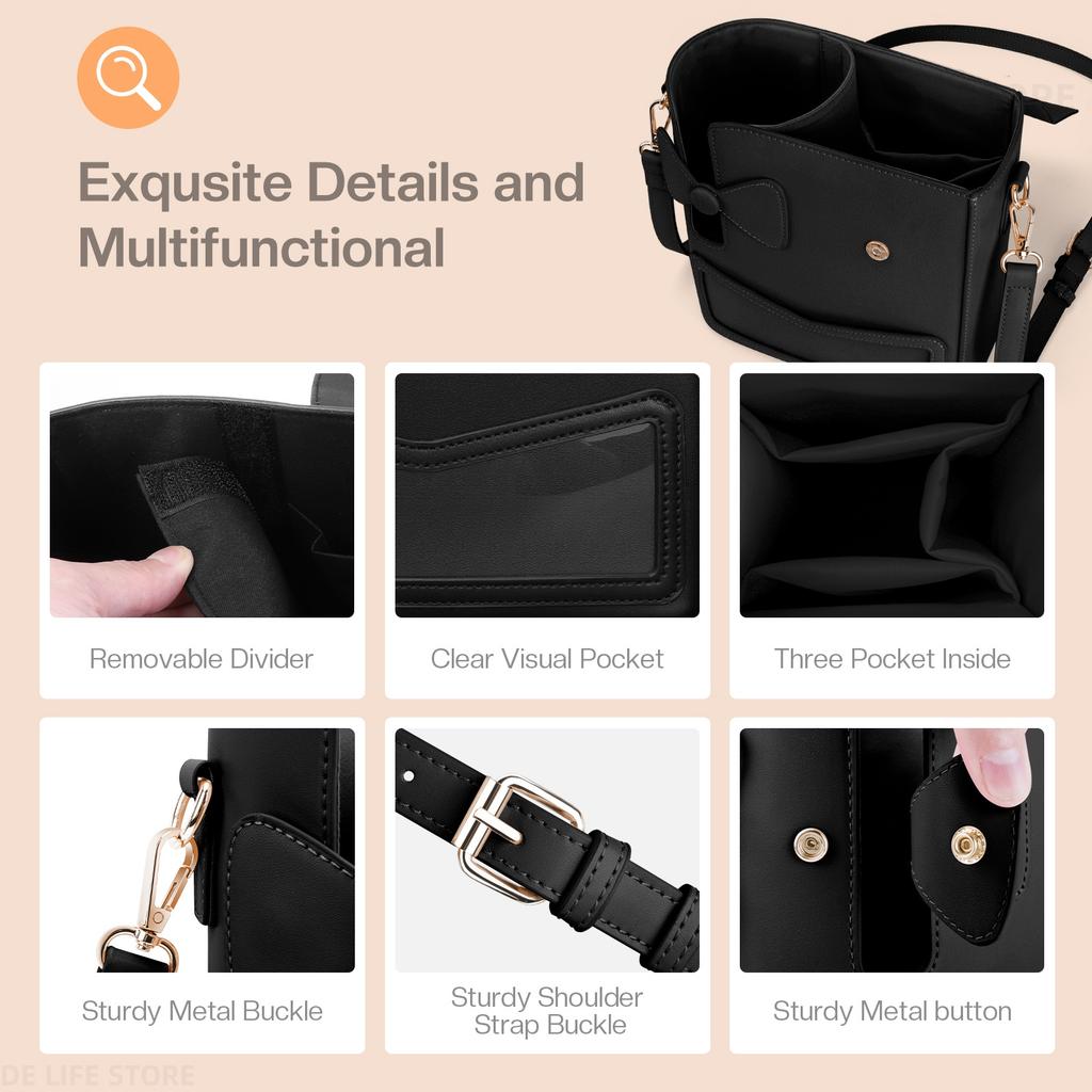 Leather Water Bottle Carrier Bag For Stanley Cup 40 oz Outdoor Tumbler Bag Water Bottle Holder Women Crossbody For Thermo Bottle