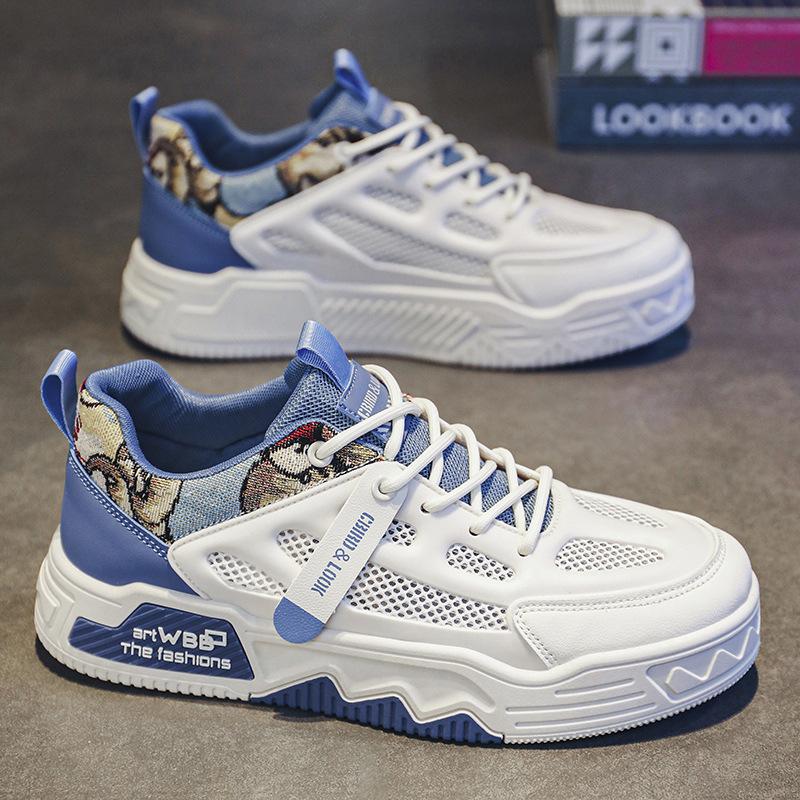 

Мужские повседневные кеды на шнуровке с низким верхом, в тон, дышащие, с толстой подошвой, увеличивающие рост, для активного отдыха 39