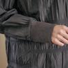 Maxza Button Point Embossed Shirred Long Sleeve Blouse Zd10qt500na