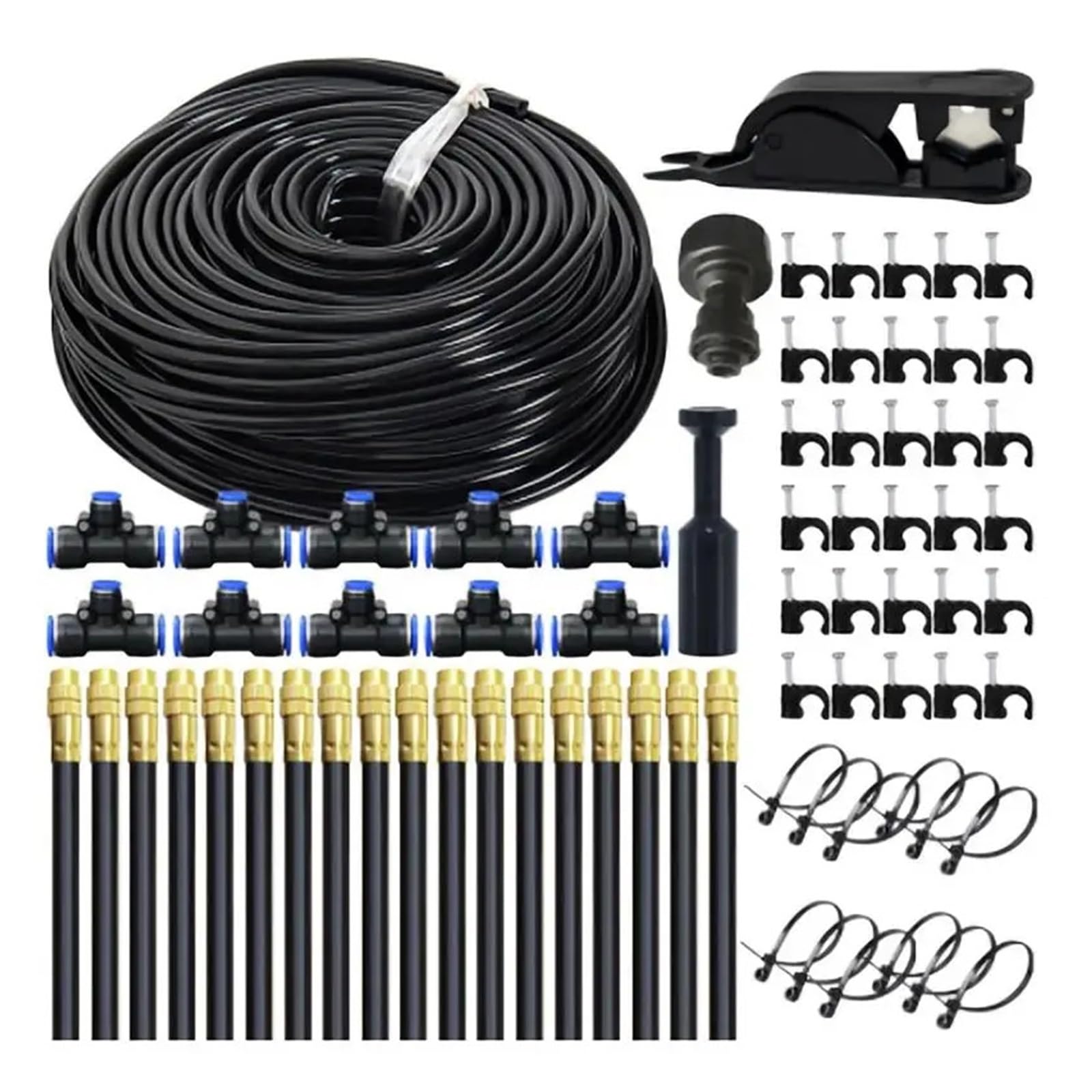 

5M DIY Free Bending Universal Spray Kit Patio Misting Cooling Humidification Sprayer Garden Flowers Plant Watering Irrigation Sprinkler Head(5M) 5m
