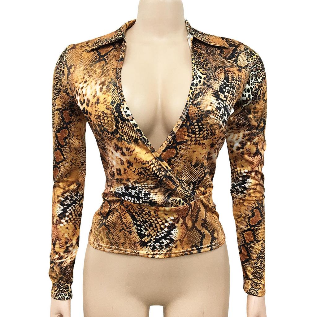 Europäische & Amerikanische Mode V-Ausschnitt Digitaldruck Langarm Hosen Set