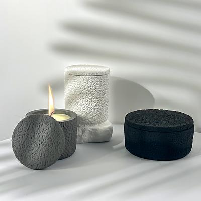 Large Candle Jar Silicone Mold With Lid Cement Concrete Flowerpots Jewelry Storage Box DIY Resin Bottles Mould Home Decor Crafts