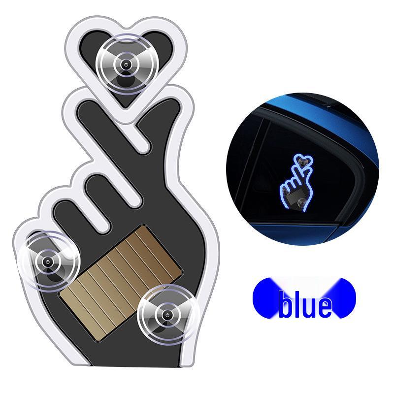 Solar-Powered Wireless Heart-Shaped LED Triangle Light for Car Interior Decoration