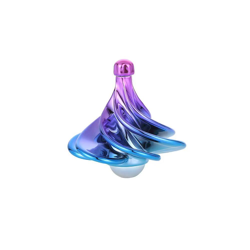 Black Wind-Powered Aerodynamic Gyroscope: Breeze Hand-Twist Decompression Toy for Adults Standard радужный