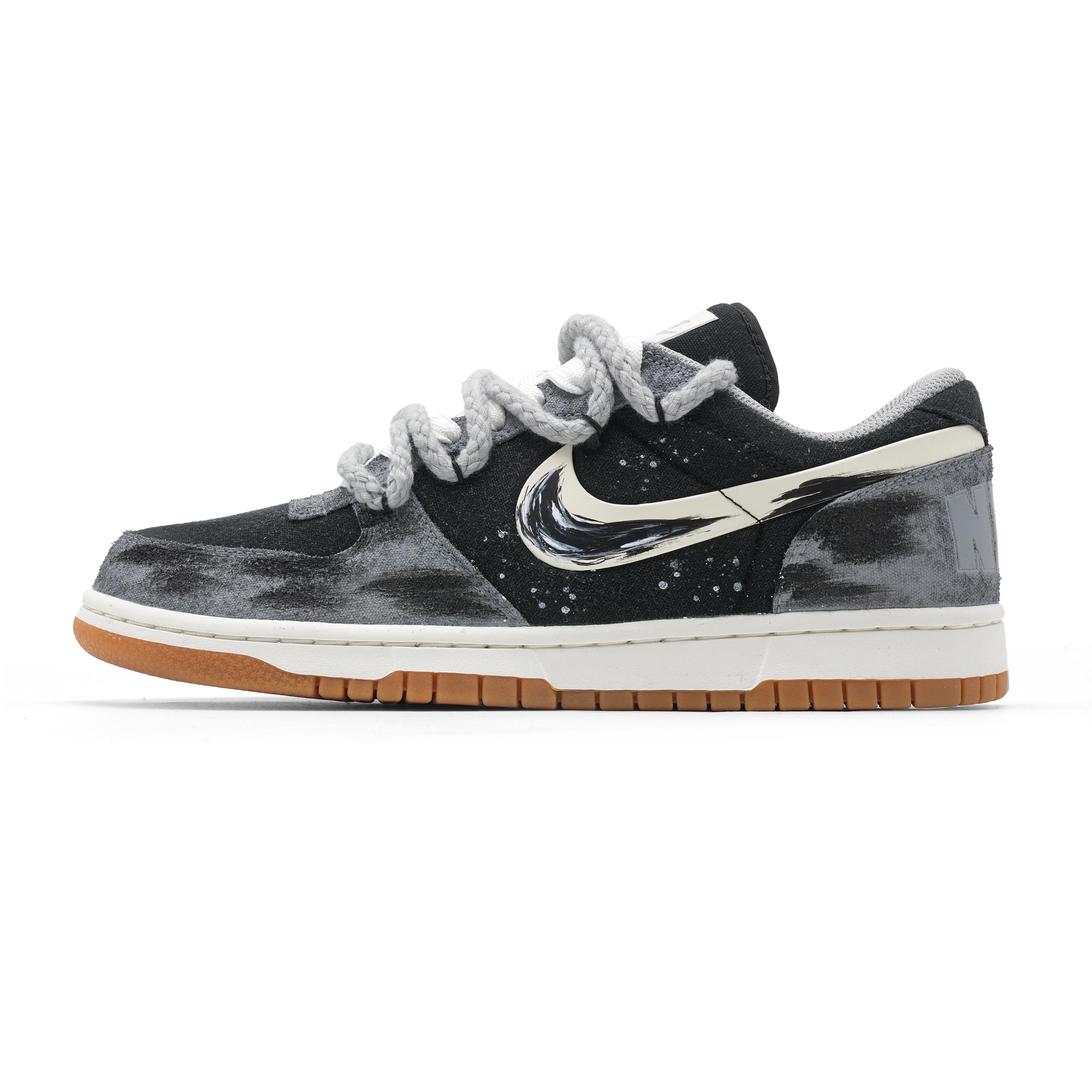 

Nike Big Low Lux Night Mist Graffiti Abrasion Resistant Slip Resistant Low top Skateboard Shoes Men s Black Gray 854166-003(Team1576-) 40