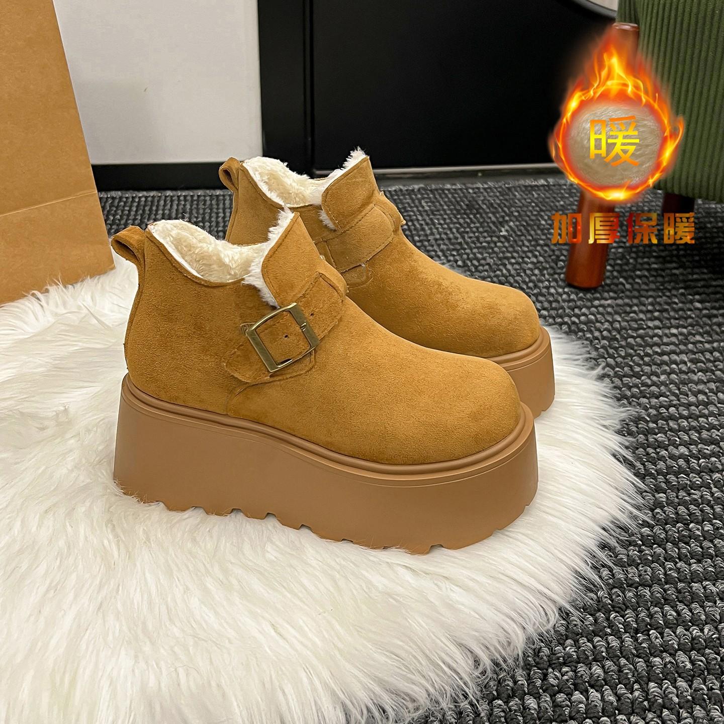 

Women s soft elastic winter warm cold padded snow boots thick bottom non-slip wear outdoor leisure sports short cotton boots 40 верблюд