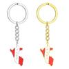 Vintage Peru Map Keychain Titanium Steel Jewelry Gold Silver Flag Keyring Decor