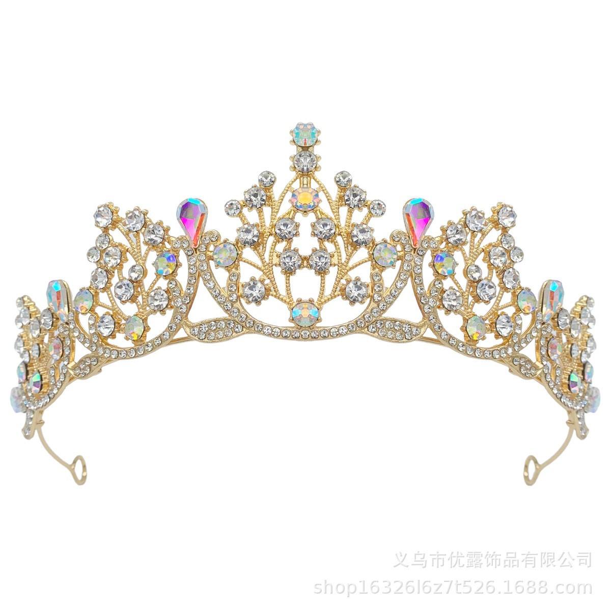 

Европейская и американская корона невесты, головной убор, бриллиант в форме капли воды, для девочки, взрослая, корона принцессы для конкурса красоты, свадебное украшение для волос