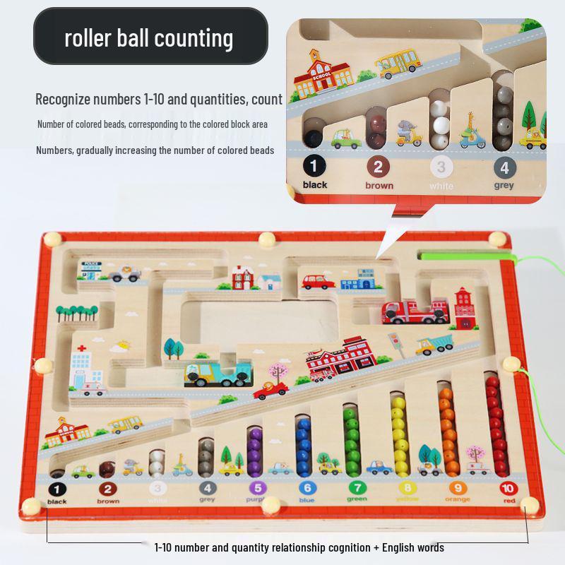 Wooden Marble Run Maze Toy for Early Childhood Education