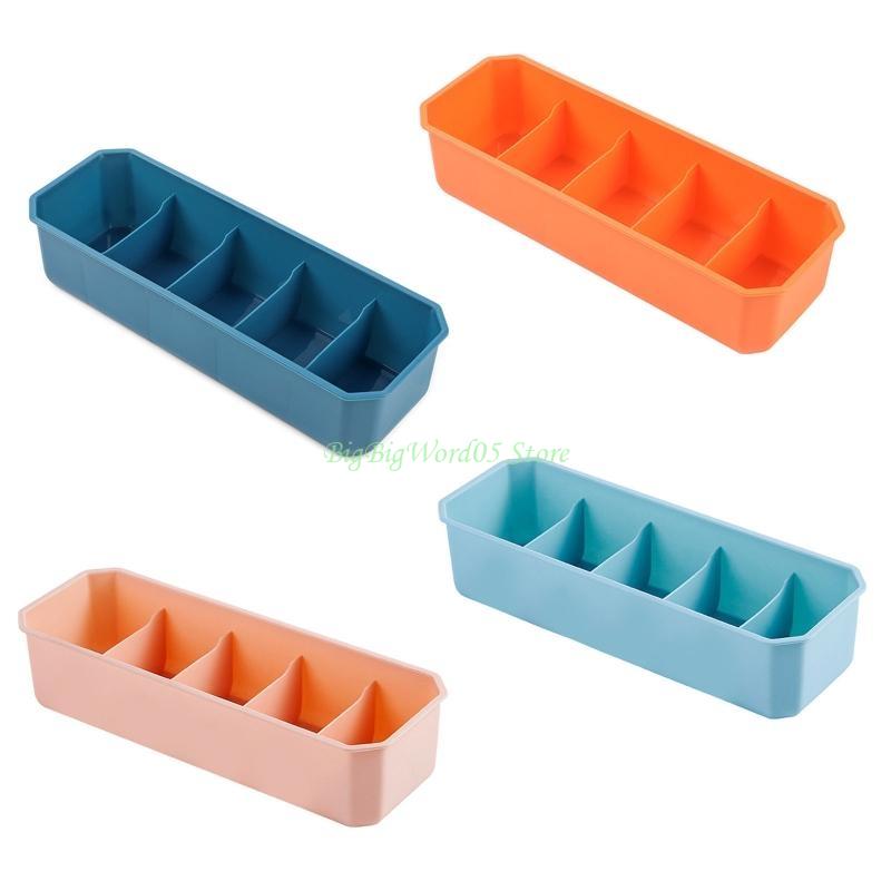 24TE 5 Grids Compartment Divided Drawer Divider Underwear Clothes PP Box