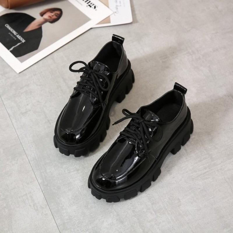 Mumoresip Solid Black Kid Shoes Autumn Pu Unisex Shoes British Style Children Shoes Girls And Boys For Show Casual School Shoes